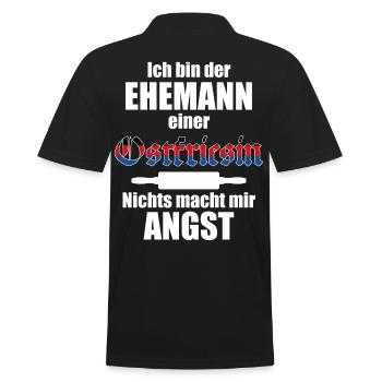 Ehemann einer Ostfriesin | Spruch Ostfriesland - Männer Poloshirt - Schwarz - Hinten - Kai (181cm)