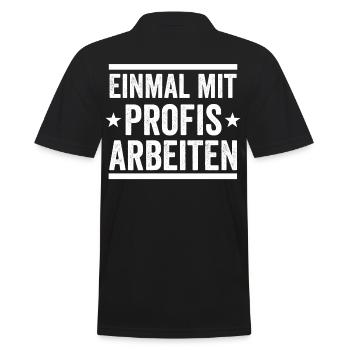 Einmal mit Profis arbeiten Arbeiter Teamleiter - Männer Poloshirt - Schwarz - Hinten - Kai (181cm)