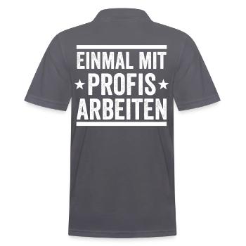 Einmal mit Profis arbeiten Arbeiter Teamleiter - Männer Poloshirt - Anthrazit - Hinten - Nico (186cm)