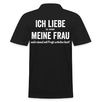 Einmal mit Profis arbeiten Lustiger Spruch - Männer Poloshirt - Schwarz - Hinten - Kai (181cm)