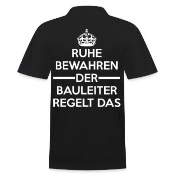 Bauleiter Baustelle Bauleitung - Männer Poloshirt - Schwarz - Hinten - Kai (181cm)