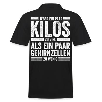 Mollig Übergewichtig Statement Lustig - Männer Poloshirt - Schwarz - Hinten - Kai (181cm)