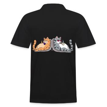 Baby cat future stoner cat joint smoker rib - Men's Polo Shirt - black - Back - Kai (181cm)