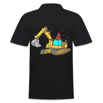 Bagger Geburtstag - Männer Poloshirt - Schwarz - Hinten - Kai (181cm)
