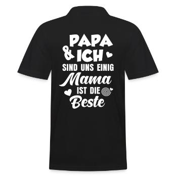 Papa Sohn Vater Vatertag - Männer Poloshirt - Schwarz - Hinten - Kai (181cm)