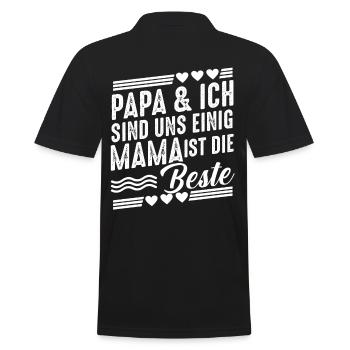 Vater Papa Sohn Erzeuger - Männer Poloshirt - Schwarz - Hinten - Kai (181cm)