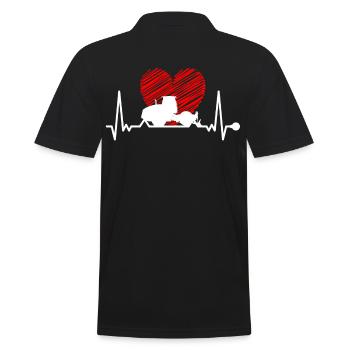Road builder heartbeat - Men's Polo Shirt - black - Back - Kai (181cm)