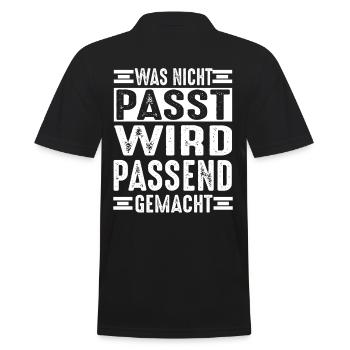 Was nicht passt wird passend gemacht Werkstatt - Männer Poloshirt - Schwarz - Hinten - Kai (181cm)