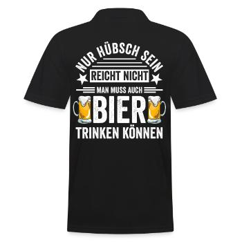 Bier Trinken Betrunken Besoffen - Männer Poloshirt - Schwarz - Hinten - Kai (181cm)