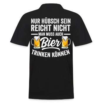Bier Trinken und Hübsch sein - Männer Poloshirt - Schwarz - Hinten - Kai (181cm)