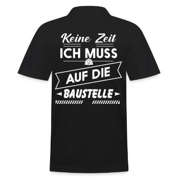 Baustelle Bauherr Bauleiter Richtfest - Männer Poloshirt - Schwarz - Hinten - Kai (181cm)