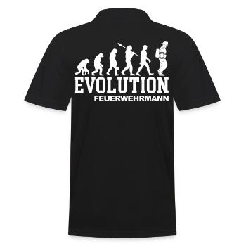 Evolution Feuerwehr - Männer Poloshirt - Schwarz - Hinten - Kai (181cm)