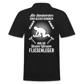 Fliesenleger Humor - Männer Poloshirt - Schwarz - Hinten - Kai (181cm)