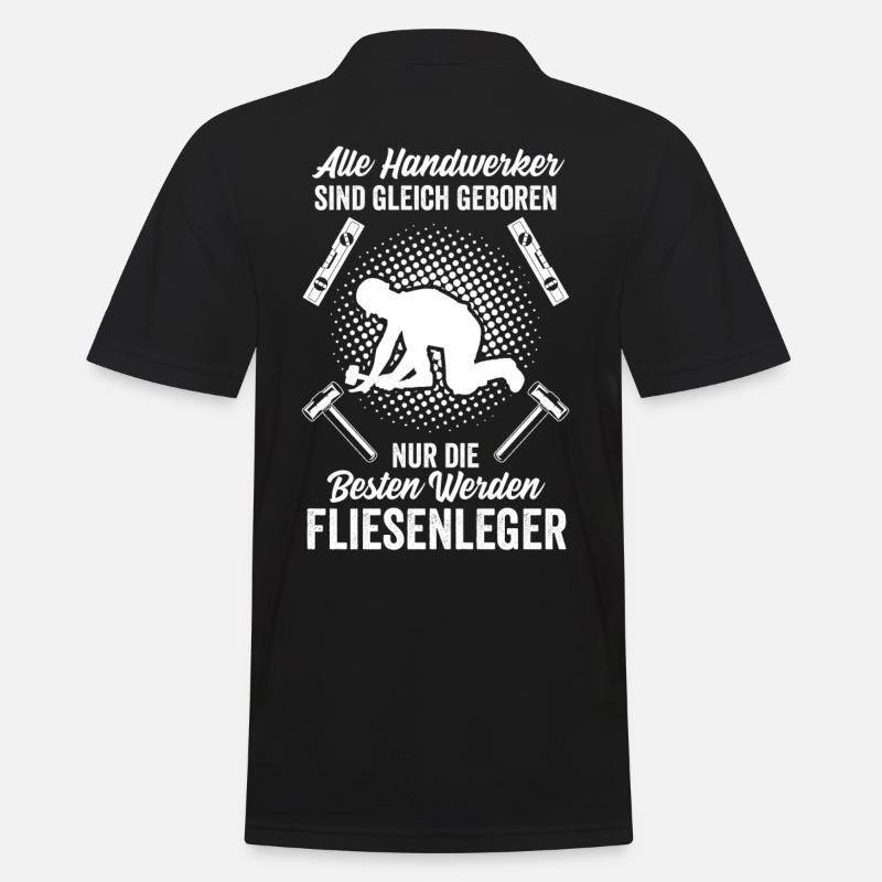 Fliesenleger Humor - Männer Poloshirt - Schwarz