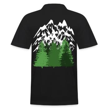 Mountain Forest Wilderness Mountains Nature Lovers Mountain - Men's Polo Shirt - black - Back - Kai (181cm)