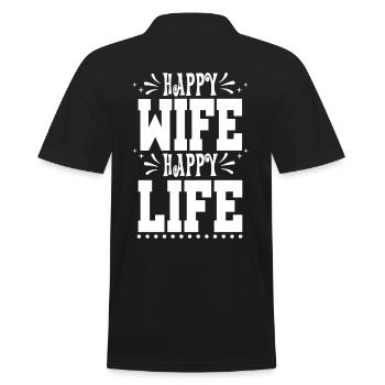 Beziehung Ehe Valentinstag - Männer Poloshirt - Schwarz - Hinten - Kai (181cm)