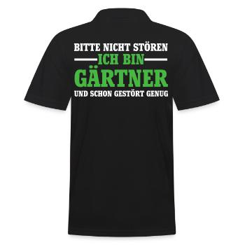 Gärtner Gartenbau - Männer Poloshirt - Schwarz - Hinten - Kai (181cm)