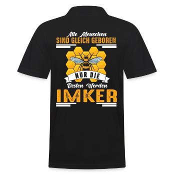 Imker Honigbiene Imkerei Honig - Männer Poloshirt - Schwarz - Hinten - Kai (181cm)