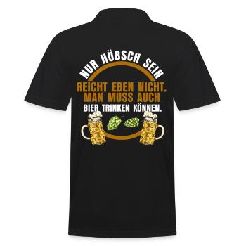Bier Saufspruch Alkohol Lustiger Spruch - Männer Poloshirt - Schwarz - Hinten - Kai (181cm)