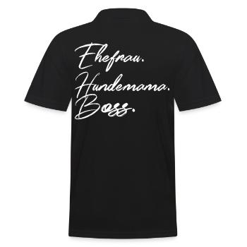 Hundemama Ehefrau Hund Hundemutter Geschenk - Männer Poloshirt - Schwarz - Hinten - Kai (181cm)