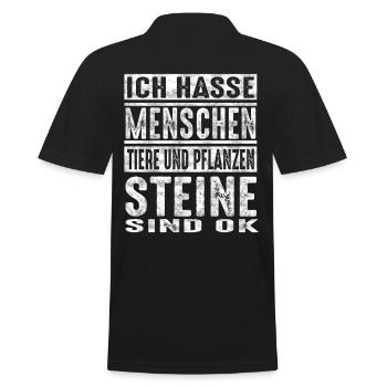Schüler Lehrer Lustiger Spruch - Männer Poloshirt - Schwarz - Hinten - Kai (181cm)