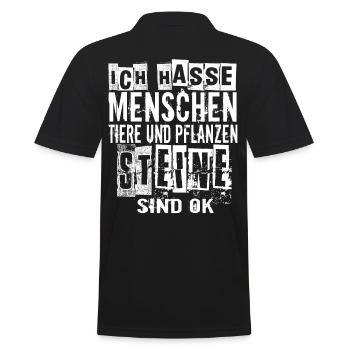 Humor Lustig Witzig Lachen - Männer Poloshirt - Schwarz - Hinten - Kai (181cm)