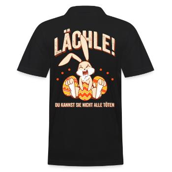 Lächle! du kannst sie nicht alle töten - Männer Poloshirt - Schwarz - Hinten - Kai (181cm)