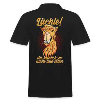 Lächle! du kannst sie nicht alle töten - Männer Poloshirt - Schwarz - Hinten - Kai (181cm)