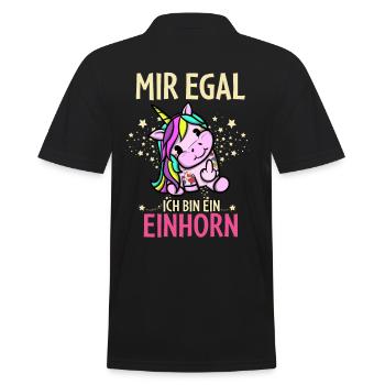 Mir Egal Ich Bin Ein Einhorn - Männer Poloshirt - Schwarz - Hinten - Kai (181cm)