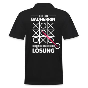 Bauherrin Baumeisterin Eigenheim Geschenk - Männer Poloshirt - Schwarz - Hinten - Kai (181cm)
