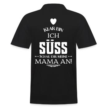 Klar bin ich süß schau dir meine Mama an T-shirt - Männer Poloshirt - Schwarz - Hinten - Kai (181cm)