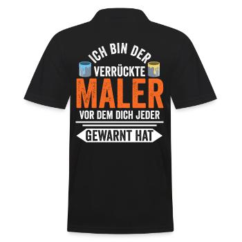 Maler und Lackierer - Männer Poloshirt - Schwarz - Hinten - Kai (181cm)