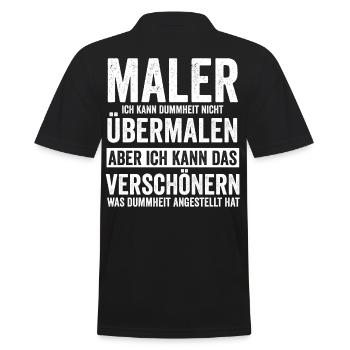 Maler und Lackierer Lustiger Spruch - Männer Poloshirt - Schwarz - Hinten - Kai (181cm)