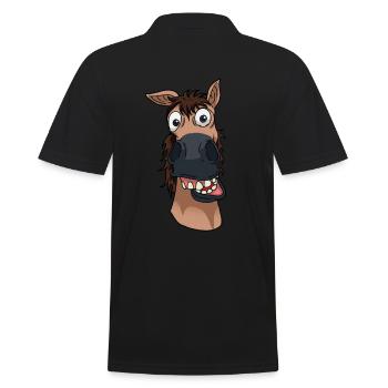 Funny Horse Pony Wild Horse Pony Farm Rider Riding - Men's Polo Shirt - black - Back - Kai (181cm)