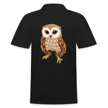 Chouette animaux sauvages animaux de la forêt hiboux zoologie nocturne - Polo Homme - noir - Dos - Kai (181cm)