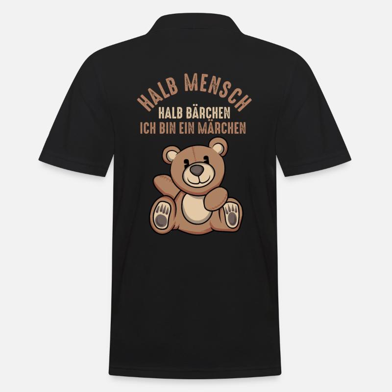 Teddybär Bärchen Bär Märchen Teddybärchen - Männer Poloshirt - Schwarz