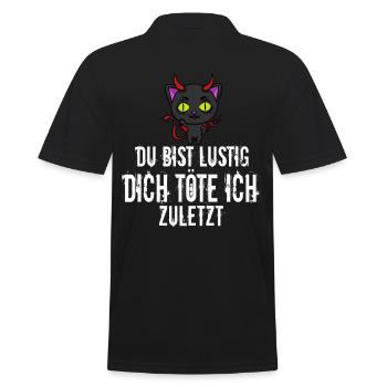 Katze teufel Kätzchen Hölle Halloween Horror - Männer Poloshirt - Schwarz - Hinten - Kai (181cm)