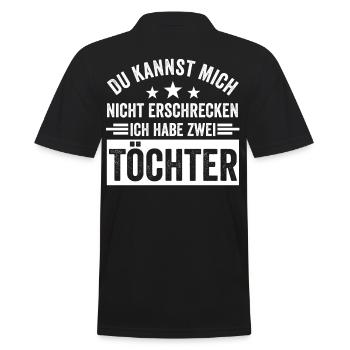Töchter Familie Mutter Vater Eltern - Männer Poloshirt - Schwarz - Hinten - Kai (181cm)