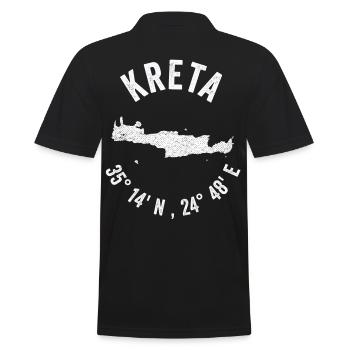 Griechenland Kreta Insel Urlaub Reise Tourist - Männer Poloshirt - Schwarz - Hinten - Kai (181cm)
