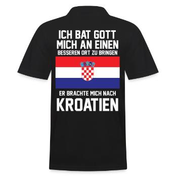 Kroatien Jugoslawien Urlauber Tourist Reise - Männer Poloshirt - Schwarz - Hinten - Kai (181cm)