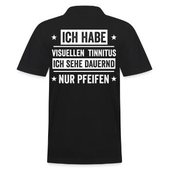 Team Sport Lustiger Spruch Pfeifen - Männer Poloshirt - Schwarz - Hinten - Kai (181cm)