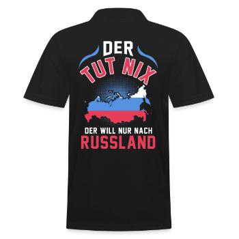 Russland Moskau Sommer Urlaub Reise Sibirien - Männer Poloshirt - Schwarz - Hinten - Kai (181cm)