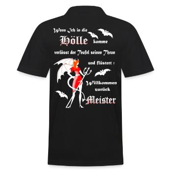 Teufel Satan Luzifer - Männer Poloshirt - Schwarz - Hinten - Kai (181cm)