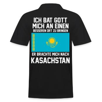 Kasachstan Kasachische Flagge Sommer Urlaub - Männer Poloshirt - Schwarz - Hinten - Kai (181cm)