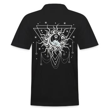 Sonne Mond und Sterne - Männer Poloshirt - Schwarz - Hinten - Kai (181cm)