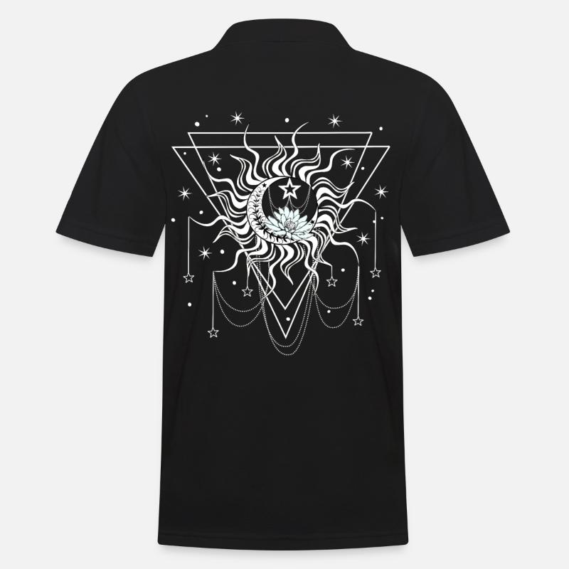 Sonne Mond und Sterne - Männer Poloshirt - Schwarz