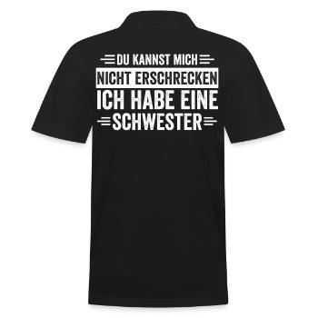 Schwester Schwestern Familie - Männer Poloshirt - Schwarz - Hinten - Kai (181cm)