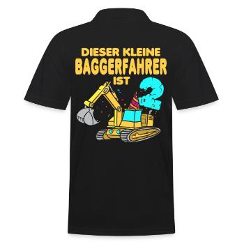 Bagger Geburtstag 2 Zwei Jahre - Männer Poloshirt - Schwarz - Hinten - Kai (181cm)