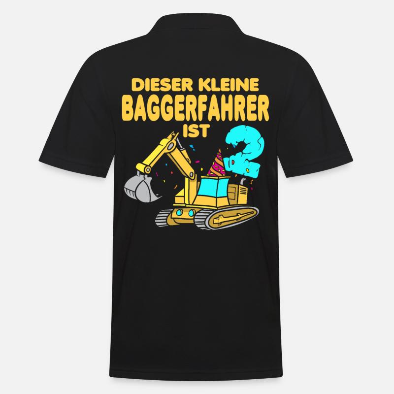 Bagger Geburtstag 2 Zwei Jahre - Männer Poloshirt - Schwarz