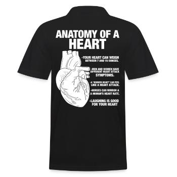 Anatomie d’un cœur humain Anatomique - Polo Homme - noir - Dos - Kai (181cm)